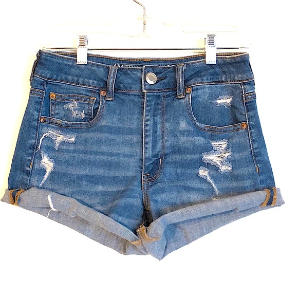American Eagle Outfitters Pants - AE Hi-Rise Distressed Denim Shorties